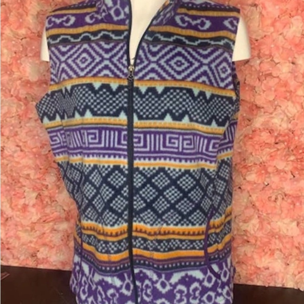 Woolrich Purple Multicolor Large Zip Up Vest